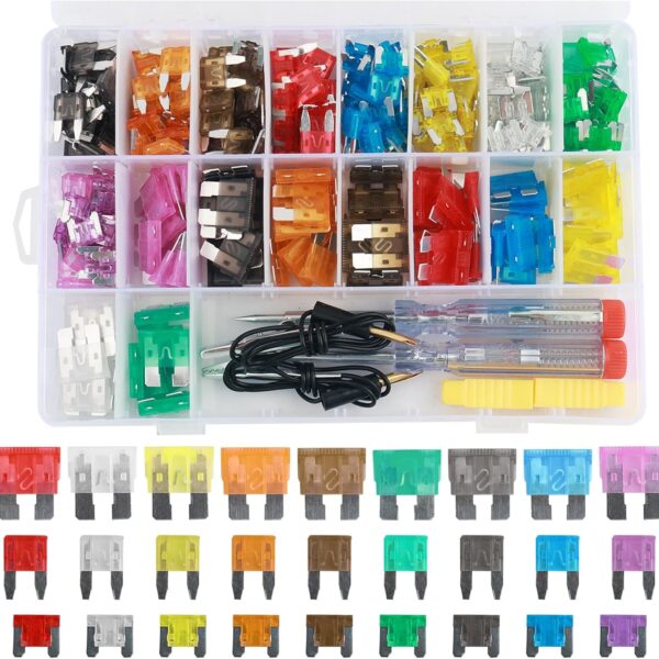 306PCS Car Fuses Assortment Kit,Fuses Automotive Kit Indudes Mini & Low Profile Mini & Standard Fuse for (35A,30A,25A,20A,15A,10A,7.5A,5A,2A),Fusibles para Carro with Circuit Tester
