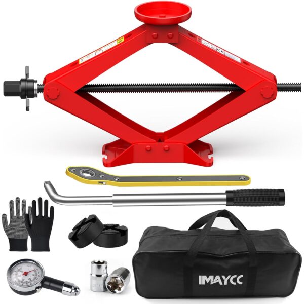 Scissor Jack for Car 2.5 Ton(5512 lbs) Kit, Tire Changing kit with Lug Wrench Portable Auto Tool SUV MPV