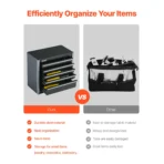 VEVOR Metal Tool Box, 8.6-inch, Portable Metal Tool Box with 5 Drawers, Small Tool Chest with EVA Liners and PP Feet Pads, Heavy-Duty Steel With Ball Bearing Opening and Powder Coated Finish, Black - Image 5