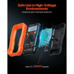 VEVOR Digital Multimeter,6000-Count TRMS DC/AC Voltmeter Current Tester,Professional NCV Multimeter for Current Voltage Resistance Capacitance Duty-Cycle Tempetature Diodes Continuity Live Wire Test - Image 5