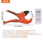 VEVOR PVC Pipe Cutter, 0-2-1/2" O.D. Ratcheting PVC Pipe Cutter, Heavy Duty Tube Cutting Tool with Spare SK5 Blade for PVC, CPVC, PP-R, PEX, PE, Rubber Hoses - Image 4