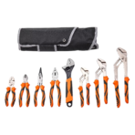 VEVOR 8-Piece Pliers Set, High Carbon Steel, 12"/10"/8" Groove Joint Pliers, 8" Linesman's Pliers, 6" Slip Joint Pliers, 8" Long Nose Pliers, 6" Diagonal Cutter, 10" Adjustable Wrench, and Tool Bag