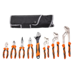 VEVOR 8-Piece Pliers Set, High Carbon Steel, 12"/10"/8" Groove Joint Pliers, 8" Linesman's Pliers, 6" Slip Joint Pliers, 8" Long Nose Pliers, 6" Diagonal Cutter, 10" Adjustable Wrench, and Tool Bag