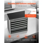 VEVOR Metal Tool Box, 8.6-inch, Portable Metal Tool Box with 5 Drawers, Small Tool Chest with EVA Liners and PP Feet Pads, Heavy-Duty Steel With Ball Bearing Opening and Powder Coated Finish, Black - Image 2