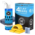 Car Clay Bars Auto Detailing and Clay Luber Synthetic Lubricant Kit, 4 Clay Bars, Clay bar Lubricant Tablets 10 Pack(1pc=16 fl oz), Spray Bottle and Microfiber Towel for Car Detailing Cleaning