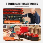 VEVOR Wall Mounted Storage Bins, 48-Bin Parts Rack Organizer Garage Plastic Shop Tool with Wall Panels,Tool Organizer for Nuts, Bolts, Screws, Nails, Beads, Buttons,Other Small Parts,Black and Red - Image 6