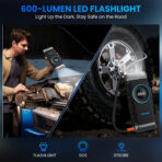 AVAPOW 3000A Jump Starter with Air Compressor, 12V Portable Battery Booster Pack (for All Gas or up to 8.0L Diesel) with 150PSI Digital Tire Inflator - Image 6