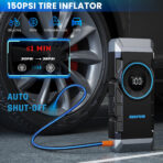 AVAPOW 3000A Jump Starter with Air Compressor, 12V Portable Battery Booster Pack (for All Gas or up to 8.0L Diesel) with 150PSI Digital Tire Inflator - Image 8