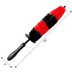 MaximalPower 18’’ Long Wheel Barrel Brush for Car Wheel Rim Detailing Brush - Car Brush Tire Detail Brush Soft Bristle Multipurpose For Exhaust Tips Motorcycles (Red Brush) - Image 2